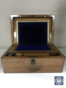 A Victorian walnut fitted writing box