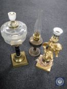 An oil lamp,