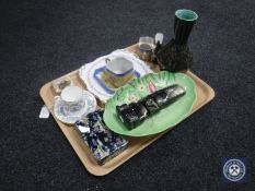 A tray of assorted china including Carlton ware dish, Royal Worcester Mayfield cup and saucer,