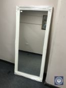 A Victorian style white painted overmantel mirror, 167 cm x 75 cm.