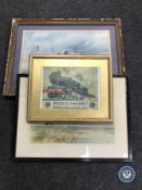 A framed Roger Green print of a hurricane,