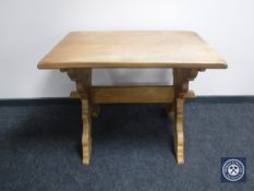 An oak refectory dining table