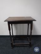 An oak barley twist occasional table