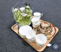 A tray of seven pieces of Masons Brown Velvet tea china, fourteen pieces of Royal Albert tea china,