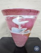 A late 20th century studio glass vases by Robert Spielholz and Kathleen Hargrave