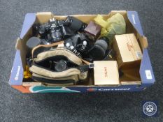 A Pentax Program-A together with a Nikon F-401s, lenses by Tokina, Cosina etc.