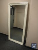 A Victorian style white painted overmantel mirror, 167 cm x 75 cm.