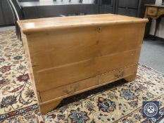 A Victorian pine mule chest, width 108 cm.