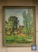 An Artagraph edition : cottage in woodland, framed.