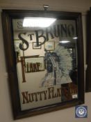 An advertising mirror : Smoke St. Bruno, 53 cm x 68 cm.