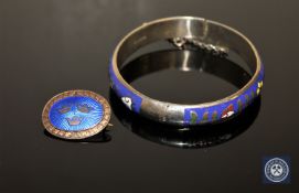 A Norwegian silver and enamel brooch,