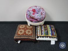 Three contemporary footstools