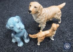 Three Beswick dogs
