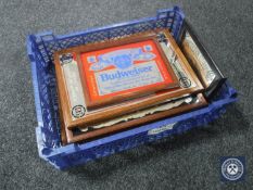 A basket of six advertising mirrors - Southern Comfort, Jack Daniels,