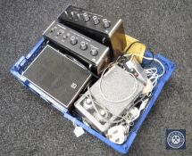 A basket of two Realistic SA 10 solid state stereo amplifiers,