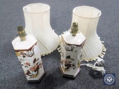 Two Masons Brown Velvet table lamps with shades