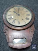 A mahogany drop dial wall clock