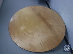 A circular 6' banqueting table top CONDITION REPORT: Top only, there is no base.