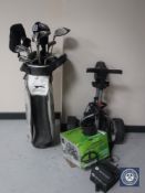 A Slazenger golf bag, set of King Cobra irons,