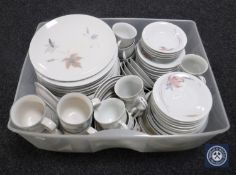 Two boxes containing Japanese Anatole dinner ware,