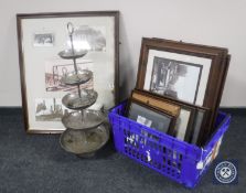 A box of a quantity of framed black and white photographs,