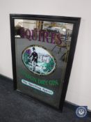 A framed Squires London Dry Gin The Sporting Spirit advertising mirror