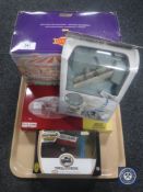 A tray of Days Gone By Showmans steam wagon and cardboard carousel,