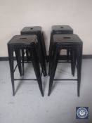 Four breakfast bar stools - black