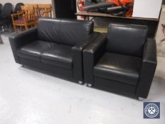 A black vinyl20 two-piece reception suite