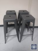 Four metal breakfast bar stools - grey