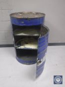 An oil drum cocktail bar