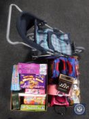 Two boxes containing children's toys, board games,