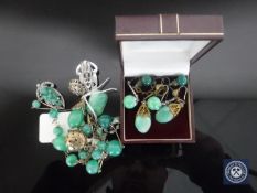 Two jadeite necklaces,