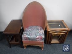 A pine loom basket chair,