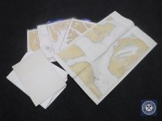 A box containing folded maps, Scotland,