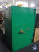 A painted improved fire safe fitted two drawers with key