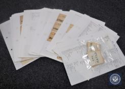 A quantity of railway luggage labels