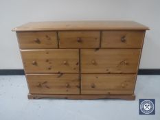 A pine seven drawer chest