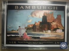 A railway advertising picture, 78cm by 107cm,