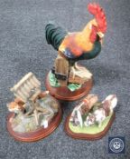 Three Border Fine Arts figures; Cockerel,