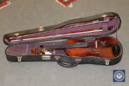 A nineteenth century violin, one-piece back construction, length 14