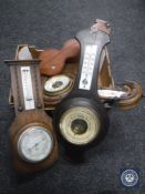 Four assorted barometers