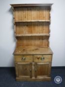 A Victorian pine kitchen dresser
