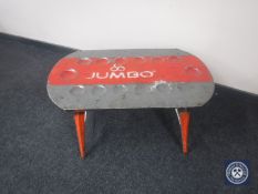 An oil drum coffee table