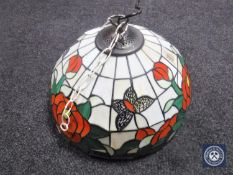 A Tiffany style hanging light shade