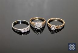 A diamond cluster ring,