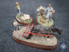 Three Border Fine Arts figures; Milking Time,