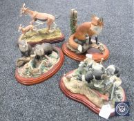 Four Border Fine Arts figures; Split decision, Sitting Safe,