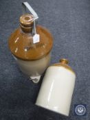 Two vintage stone flagons