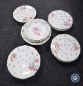 An eighteen-piece Austrian floral porcelain desert set